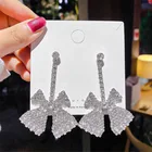 Silver Earrings Earrings 925 Silver Needle European And American Full Diamond Bow Earrings
