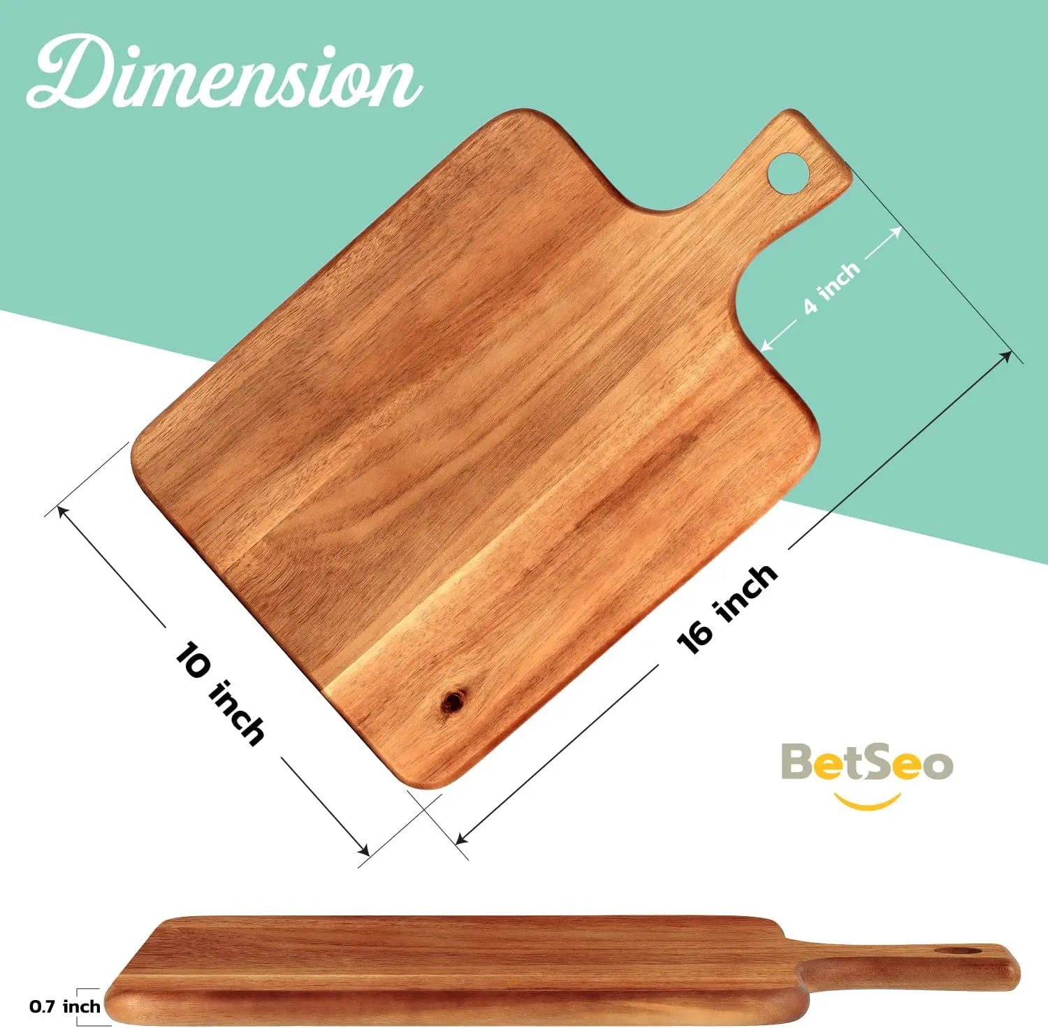 product natural acacia wood pizza peel wooden pizza paddle large pizza board with handle-3