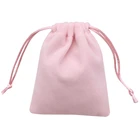 Gift Bags Gift Wholesale Custom Small Gift Pink Drawstring Jewelry Velvet Pouch Bags With Logo