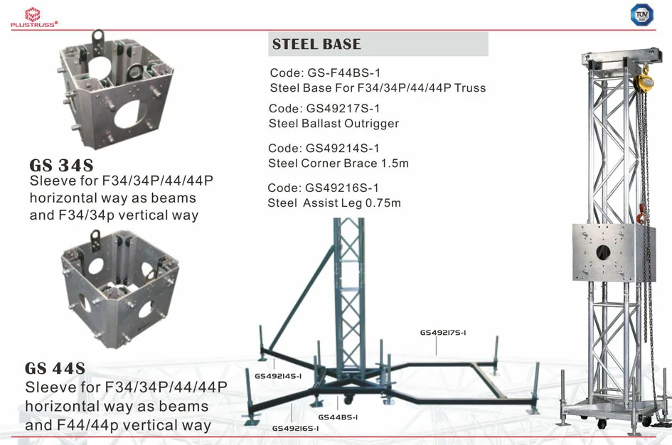 Plustruss Ground Support Aluminum Truss Lift Tower Stage Truss Display