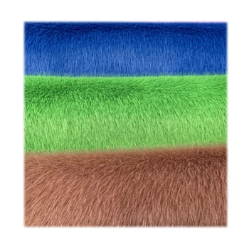 Wholesale 100 polyester faux mink fur fabric luxury dyed 10mm pile mink coat plush for garment bag shoe