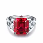 Set Proper Price Top Quality S925 Sterling Silver Plated 18k Gold Set With Ruby Ring With Certificate