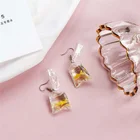 Earrings Fashion Clear Resin Candy Gold Fish Lovely Earrings Female Personality Red Koi Fish In Water Bag Resin Earrings