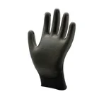Gloves 13G Polyester Black PU Finger Coated Custom Work Hand Gloves