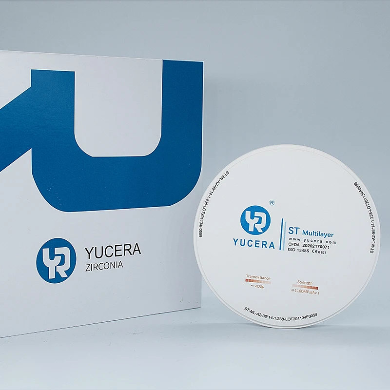 YUCERA ST Multilayer Yucera Pre Sintered Zirconia Dental Ceramic Materials Multilayer With 16 Colors