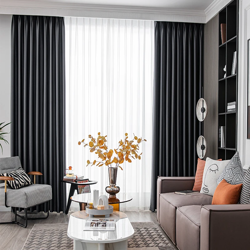 Room Darkening Grey Curtain, Polyester, Grommet - detail 52
