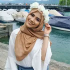Plain Scarfs High Quality Plain Bubble Chiffon Shawls Headbands Popular Hijab Summer Muslim Scarfs