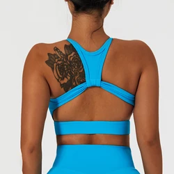 YIYI Sexy Breathable High Impact Workout Bra Beauty Back Shockproof Running Tank Top Women Quick Dry Yoga Tops With Built In Bra