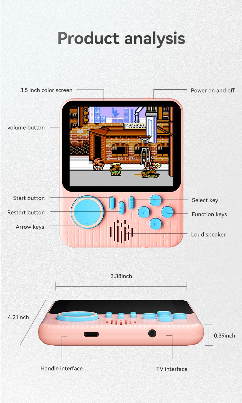 Mini Pocket Handheld Video Game Player with 666 games Portable Game Console Classic Gaming Player Children Gifts