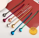 Coffee Dessert Custom Set Small Korean Long Handle Gift Metal Silver Brass Stainless Steel Gold Tea Spoon