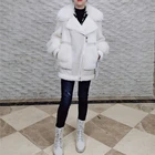 Jacket White Cheap Wholesale 2021 Fashion Women Lamb Fur Jacket Lady White Warm Coat