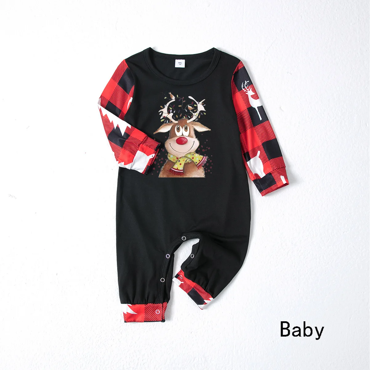 Wholesale Family Christmas Pajamas Mommy and Me Outfits Plaid Print Mosaic Can Be Customized Logo Family Matching Outfits