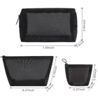 Pouch For Pouches Manufacturer 3 Pieces Mesh Cosmetic Bag Black Mesh Zipper Pouch For Offices Travel Accessories 3 Sizes