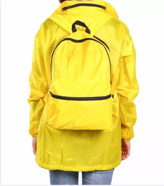 All-in-one Rain Jacket Backpack Black 