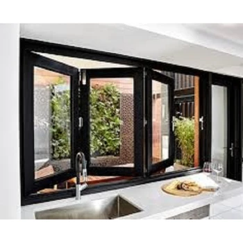 ALUFRONT NFRC Modern Double Glazing French Windows Dust-Proof Thermal Break Aluminum Sliding House Windows Louver Curtain Style