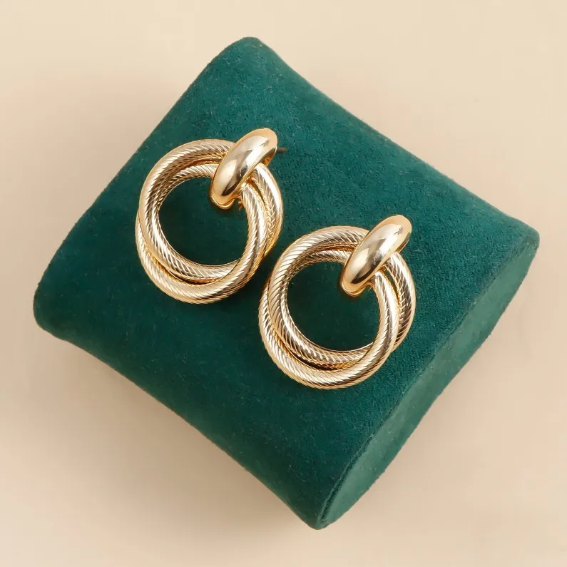 New Trendy Waterproof 18K Gold Plated Stainless Steel Jewelry Gift Vintage Elegant Medieval Earrings