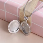 S925 Sterling Silver Customized Picture Photo Smooth Round Frame Locket Necklace Pendant
