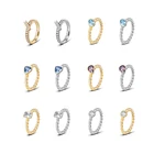 Silver Ring Silver 925 Silver Combination Twist Rope Ring Simple Geometric Encrusted Process Crystal Drill