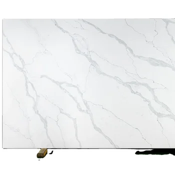 2021 USA Modern quartz super jumbo slab 3cm calacatta white countertop quartz