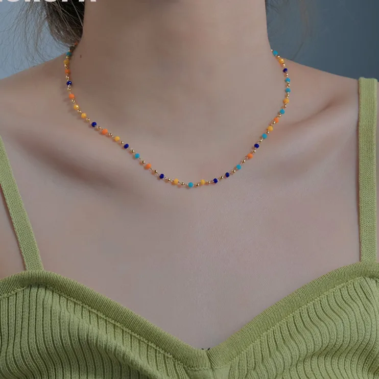 Rice Beads Necklace Women Jewelry 