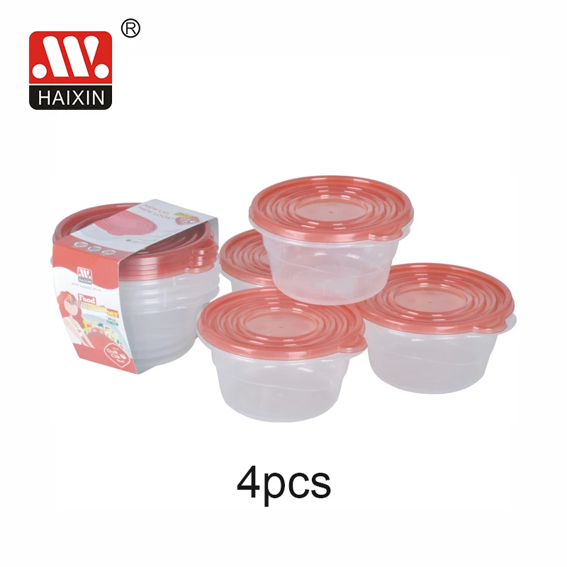 Factory Price 4pcs Disposable Bento Sushi Cake Microwave Box Plates Plastic Food Containers Set