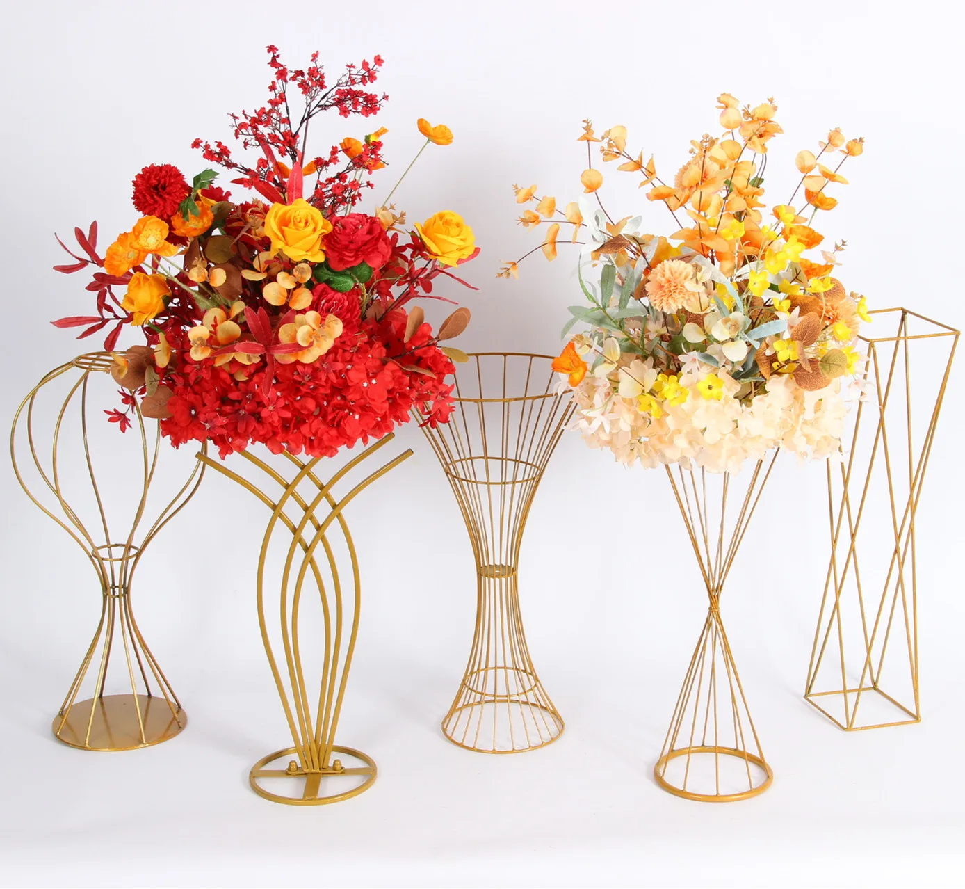 High Quality Wedding Flower Stand Road Lead Flower Stand Gold Wedding