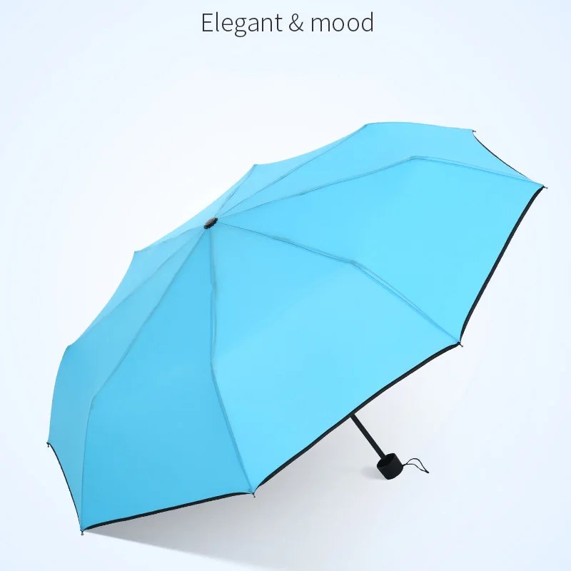 paraguas para la lluvia Vinyl UV protection umbrella Sunblock Umbrella Rain and sunshine 8k triple folding rain umbrella