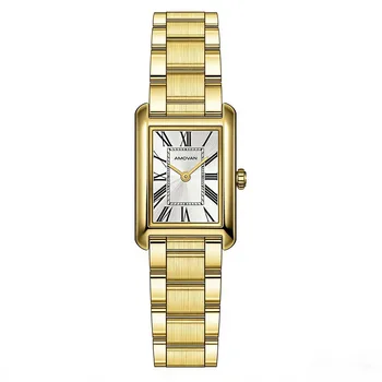 New Golden Vintage Alloy Women's Ronda Quartz Watch Roman Numeral Fashion Simple Classic Retro Light Luxury Perfect Gift Lovers