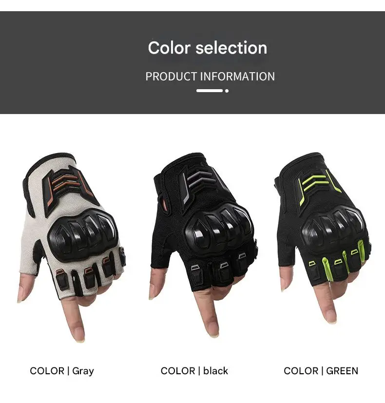 Men's Half-Finger Summer Gloves for Outdoor Racing Anti-Slip Breathable Riding Gear High Wear-Resistance for Motorcycle Racing