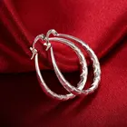 Copper Hoop Copper 2021 Trendy Fashion Silver Plated Copper Jewellery Water Ripple Hoop Earrings For Women