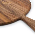 Cutting Block Cutting Board Solid Acacia Paddle Round Wood Bread Cutting Board Pizza Chopping Block Peel