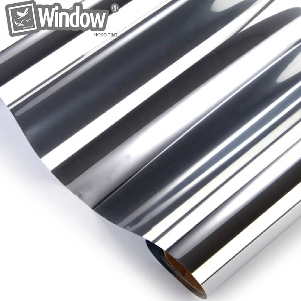 36" x30' Home Window Tint Silver/Black Film Crome Mirror Stop Heat 2ply 05% Dark 