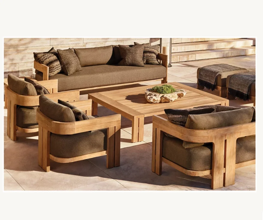 Customized service sofa sectional garden sofas Teak outdoor garden furniture patio sofa set outdoors furniture coffee table