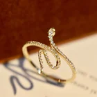 Diamond Rings Manufacturer Wholesale 18K Real Gold Simple Style Diamond Snake Rings