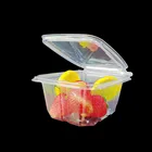 16 Hinged ACCEPT CUSTOM 16 Oz Transparent Disposable Plastic Salad Container With Hinged Lid