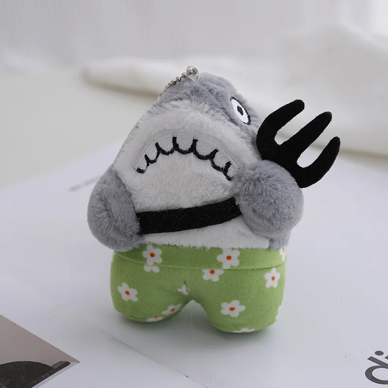 Cute Shark Stuffed Plush Toy Keychain Cartoon Animal Key Chain Pendant Kawaii Animal Doll Toys Children Christmas Birthday Gift