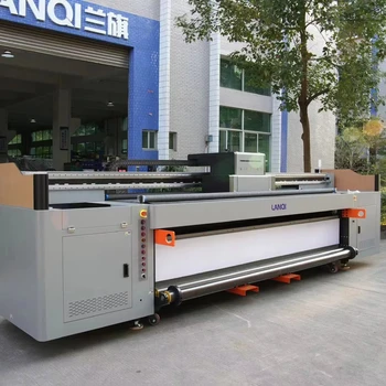 Shengcolor RM2500 Automatic Hybrid UV Printer 2.4m Wide Format with Gen5 Gen6 konica 1024A Head High quality machine rack strong