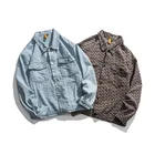 Coats Loose Oversize Custom Logo Washed Blue Pattern Print Denim Jeans Jackets Coats Autumn Casual