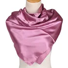 Silk Scarf New Satin Women's Solid Color Small Square Towel All-match Artificial Silk 90cm Square Scarf