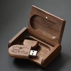 Flash JASTER Usb Flash Drive Usb 2.0 Wooden Usb Box Pendrive 4GB 8GB 16GB 32GB Memory Stick U Disk For Wedding Gift