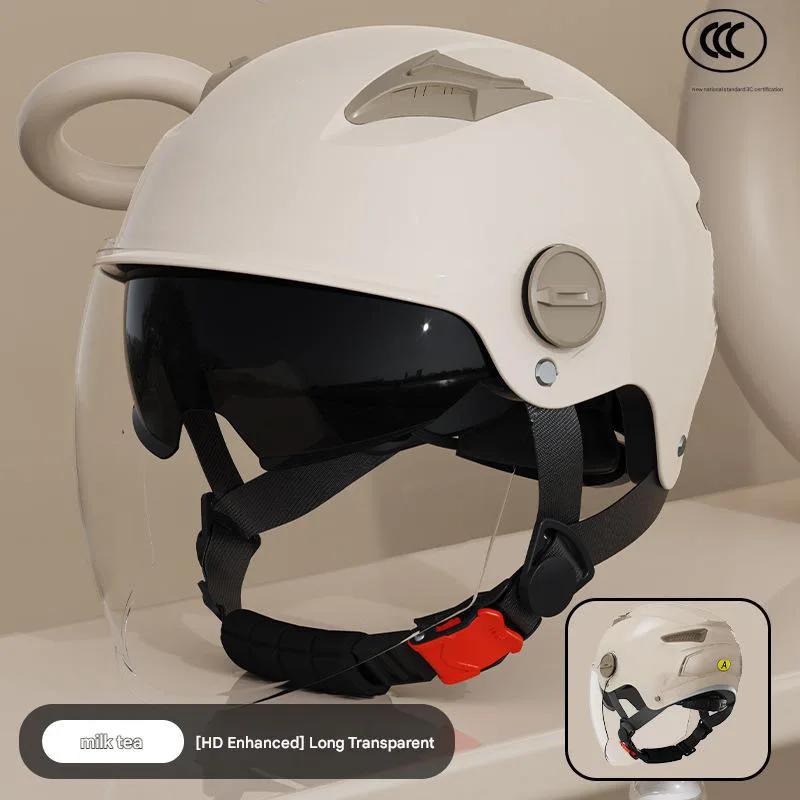 Factory 3C Certified Men's Motorcycle Helmet New DOT Approved Half Face ABS XL with Cotton Lining Sun Protection for All Seasons