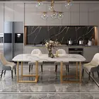 Table 6 2021 Marble Dining Table Marble Top Set Simple Gold Legs Dining Table Set 6 Seater