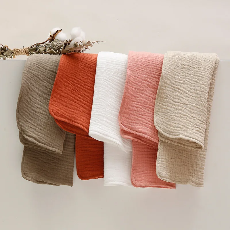 babero de bebe 5 Pack Plain Soft Absorbent Toweling Bib 4 Layer Muslin Burp Cloth For Baby 100% Organic Cotton