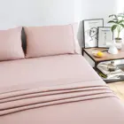Polyester Bedsheet Fashion Wholesale Bedsheet Set 100% Polyester Microfiber Soild Color And Jacquard Printed Bedding Set