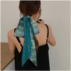 Long Scarf Long Scarf Hair Tie Elegant Pattern Print Neck Scarves Hair Ribbon Ladies