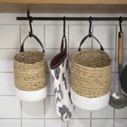 Basket Storage Basket 2021 Hot Selling Water Hyacinth Woven Cotton Rope Storage Basket With Handle