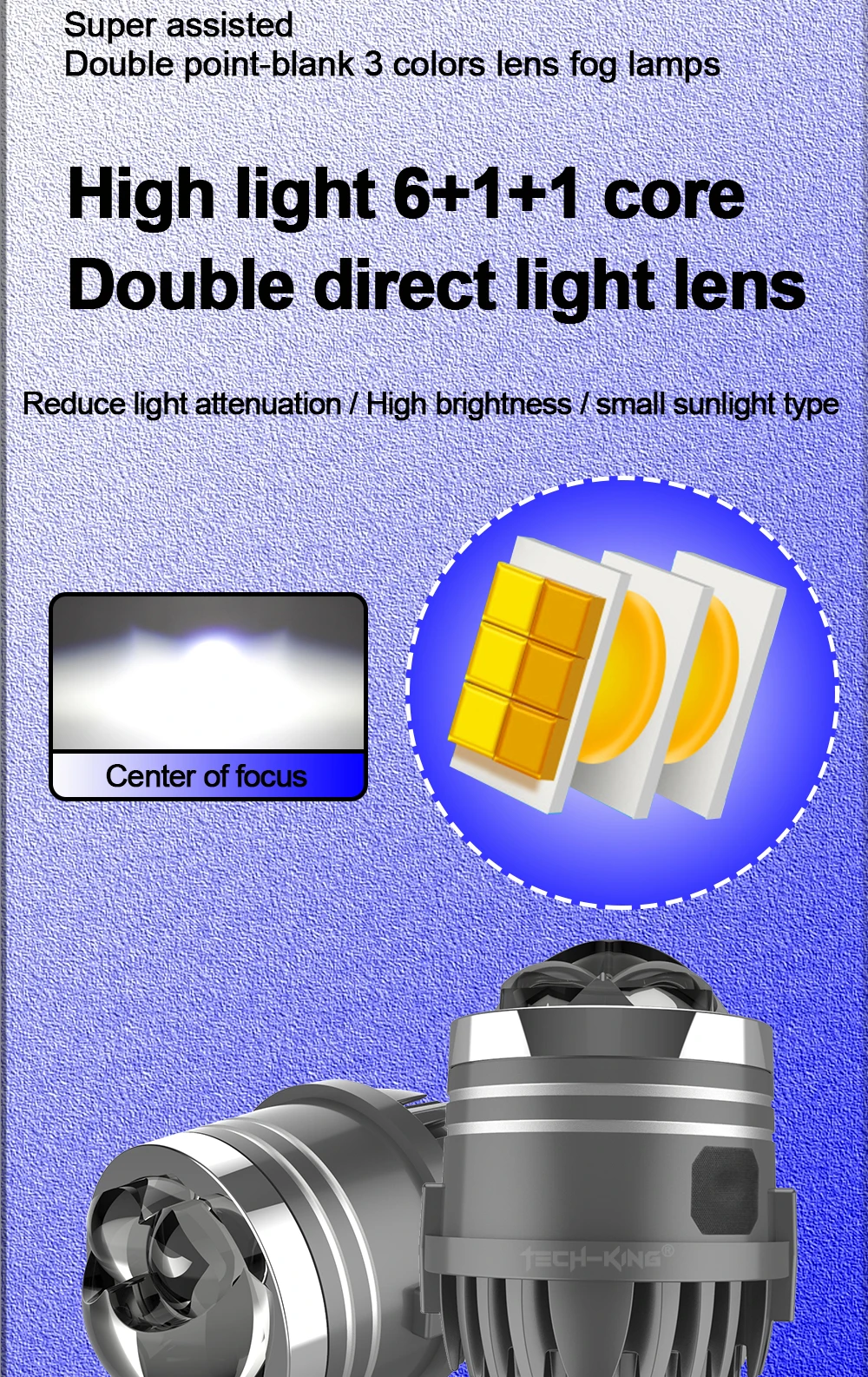 3 colors Bi Led Projector Lens High Low Beam Led Laser Fog Light Auto Accessories Customizable Logo 2 inch for Car Lens fog lamp