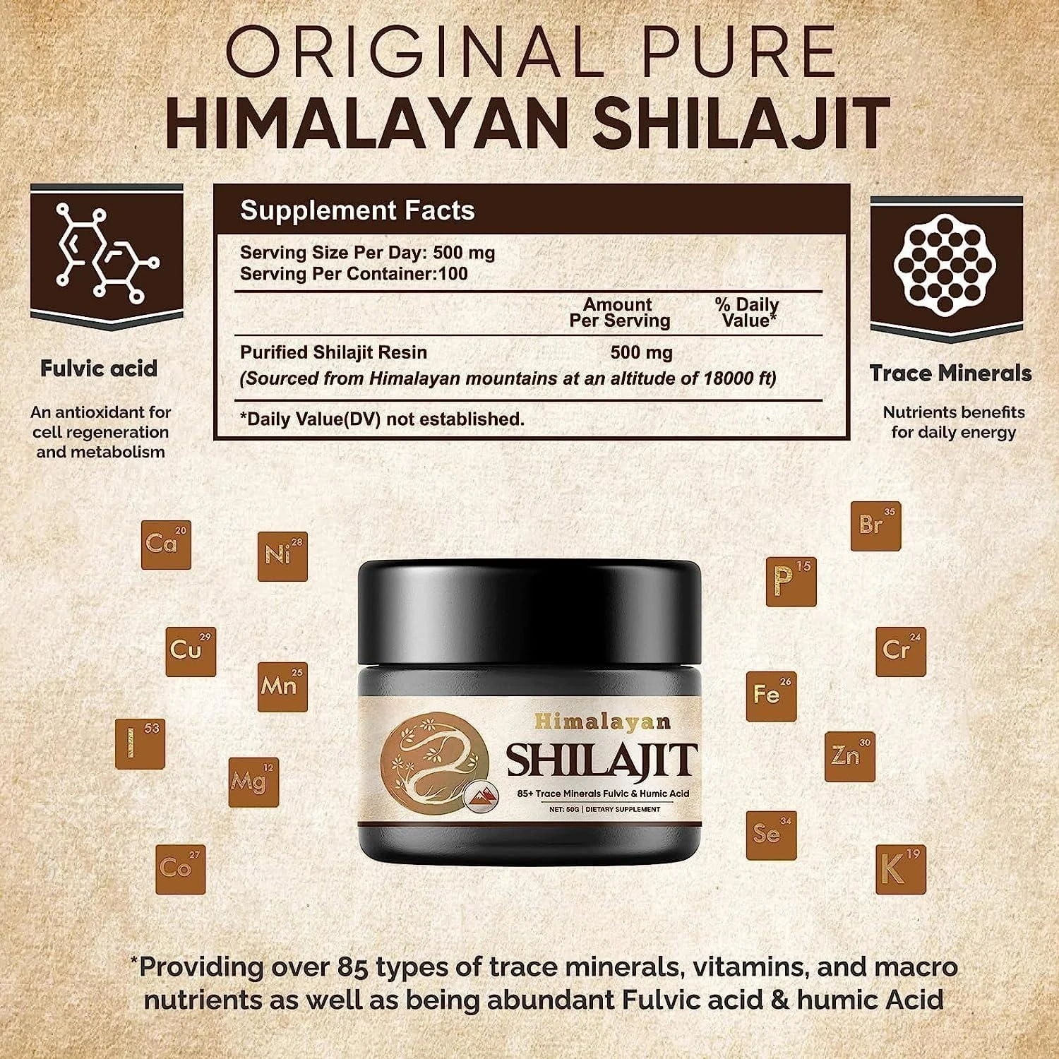 Private Label Pure Himalayan Shilajit Resin Fulvic Acid Complex For