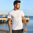 Plain Shirt Custom High Quality 95% Cotton 5% Spandex Elastane Tee Basic Blank Plain Mens Stretch Slim Fit T Shirt