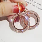 Hoop Fashion Jewelry Big Circle Full Diamond Gold Hoop Earrings For Women Ear Buckles Factory Direct Sales